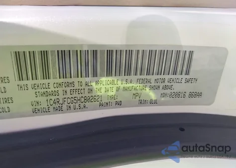 2017 Jeep Grand Cherokee Overland из США, поврежденный, VIN 1C4RJFCG5HC802621